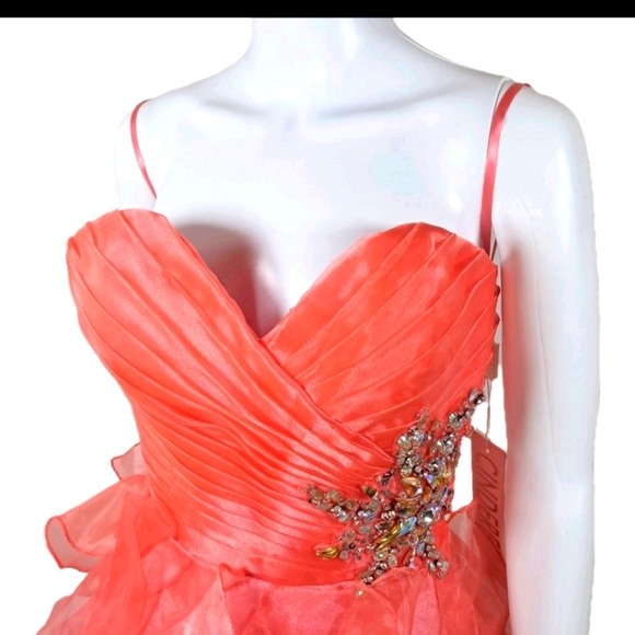 Cinderella Coral  Pink Formal Event Dress - Picture 6 of 9